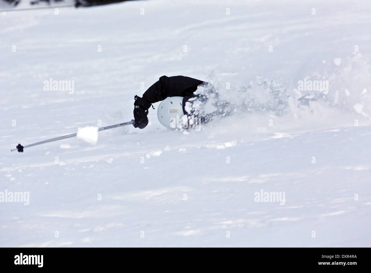 Krippenbrunn, Austria, is a boy crashed while skiing Stock Photo