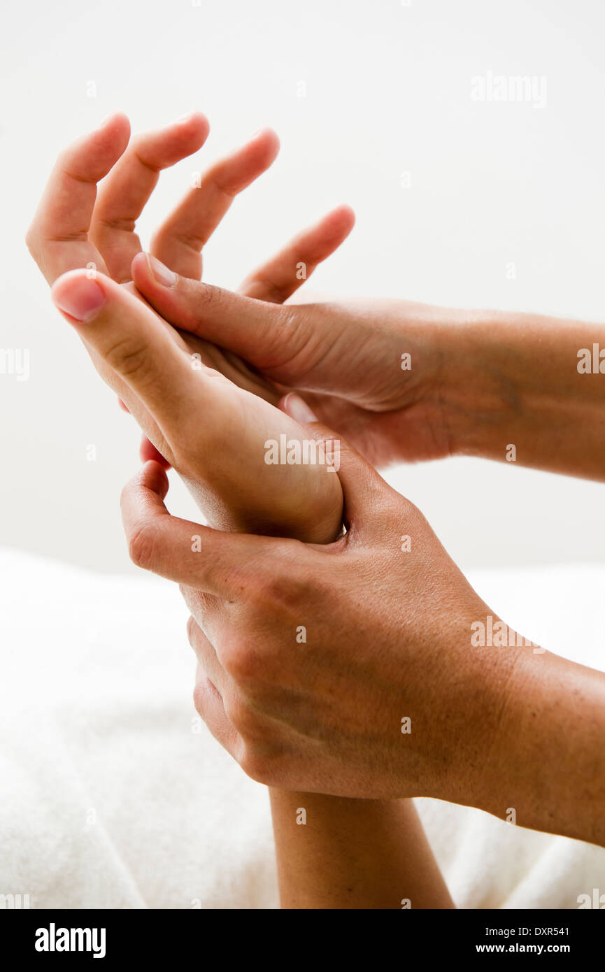 Hand massage Stock Photo