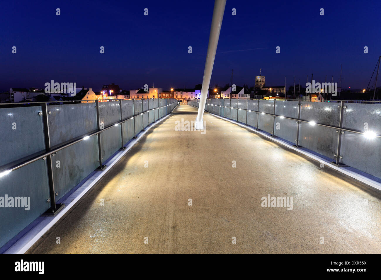 The Adur Ferry Bridge, footbridge, Shoreham-By-Sea town, Sussex County, England, UK Stock Photo