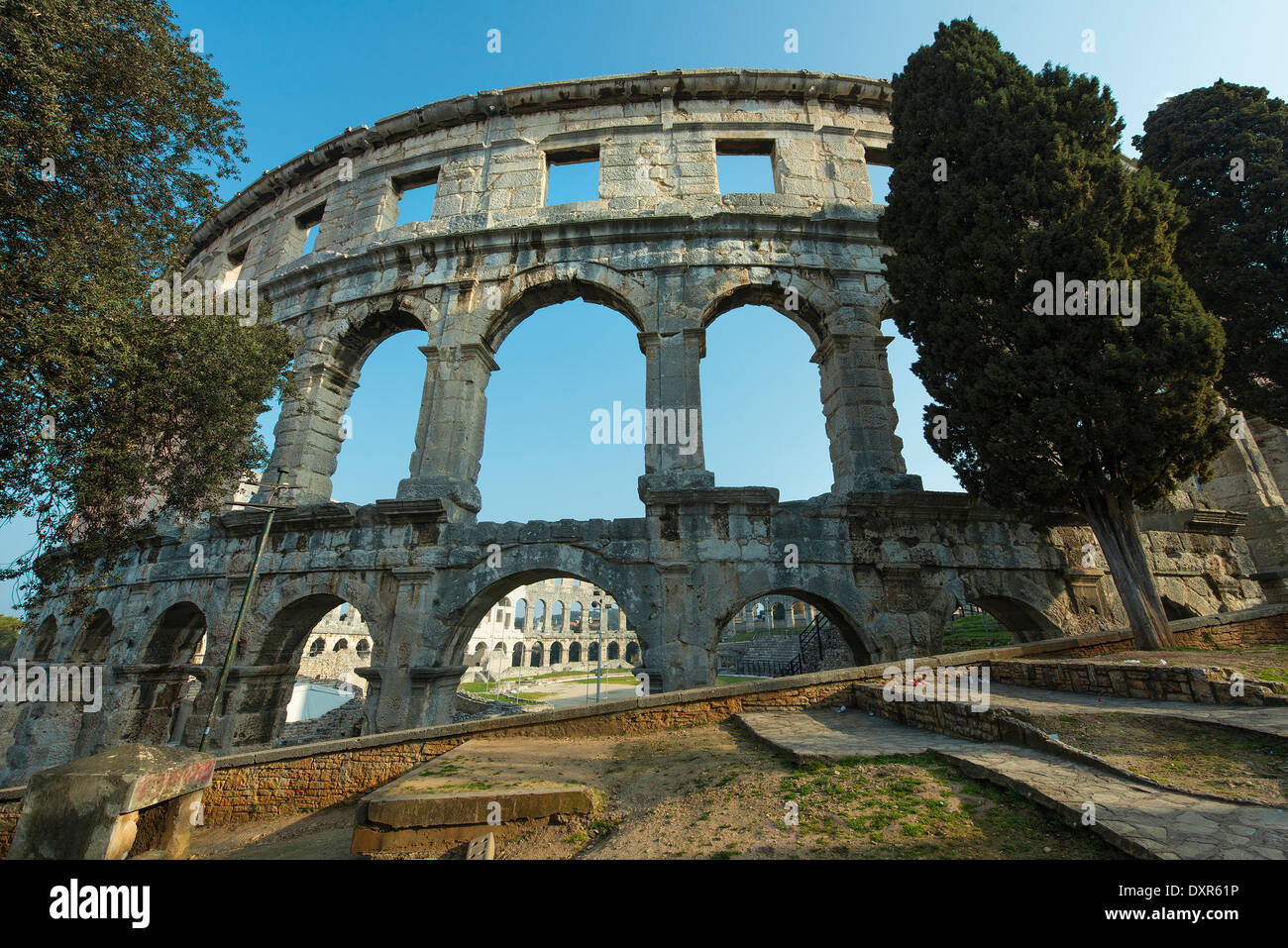 The roman arena in Pula, croatia Stock Photo