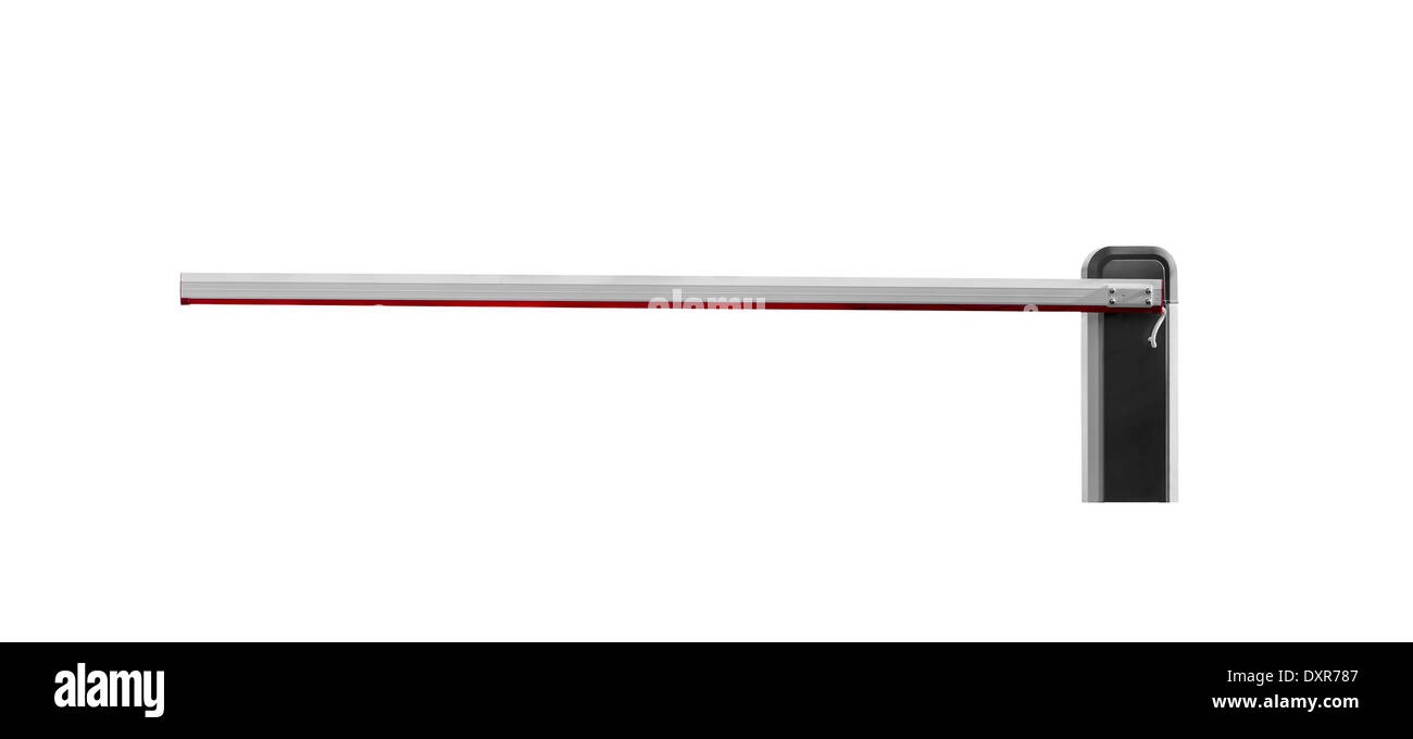 Closed Car Barrier isolated on a white background Stock Photo