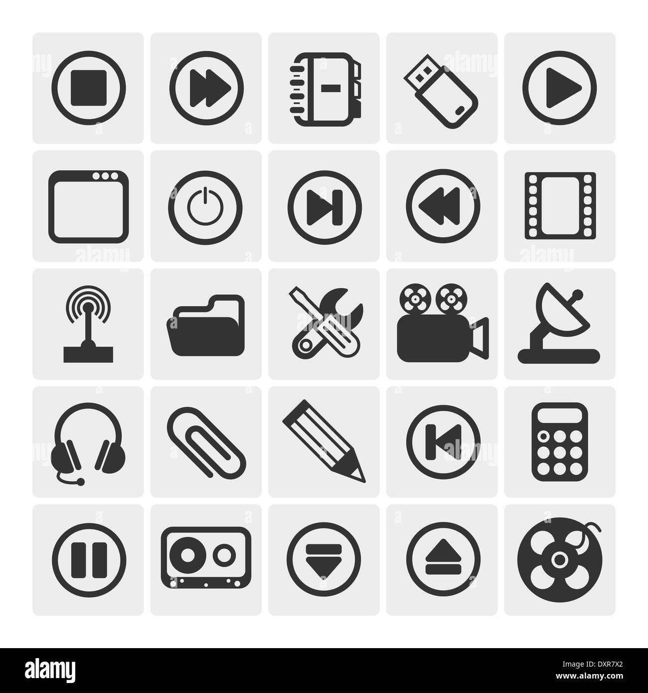 25 vector icons Stock Photo - Alamy