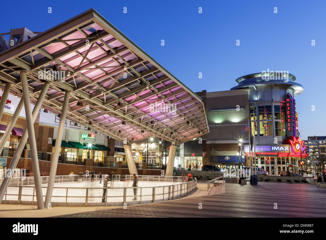 Outdoor ice skating rink and Majestic Theater, Silver Spring, Maryland