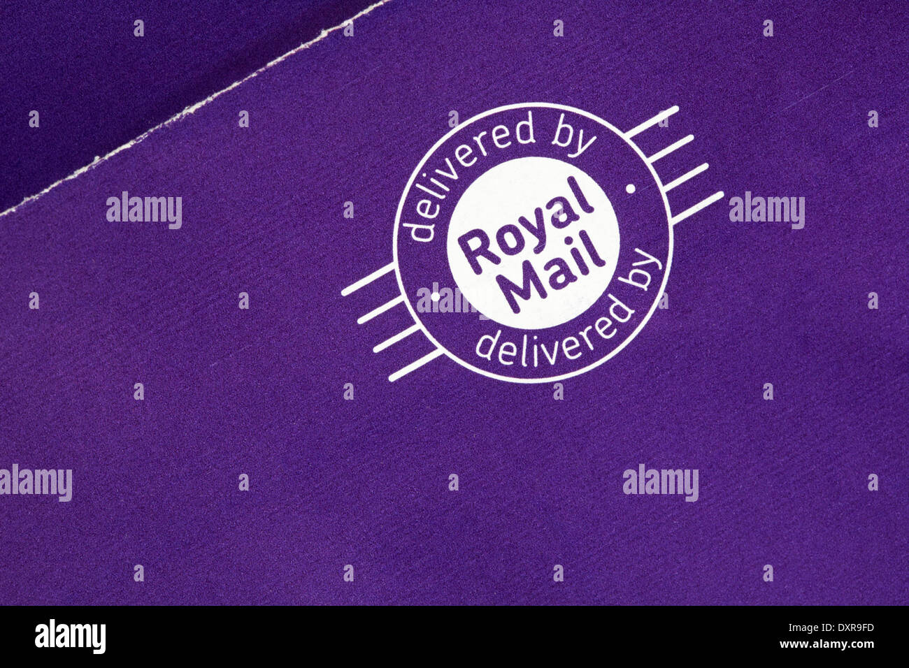 Delivered by Royal Mail logo on purple envelope Stock Photo Alamy
