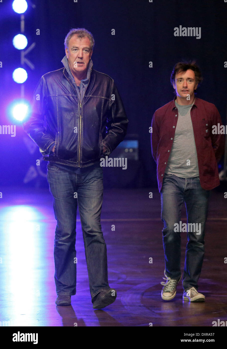 St.Petersburg, Russia. 29th Mar, 2014. In St. Petersburg, passed a car show Top Gear Live. During the rehearsal of the car show Top Gear Live. British TV program Top Gear Jeremy Clarkson and Richard Hammond during a rehearsal for the show Top Gear Live. Credit:  Andrey Pronin/NurPhoto/ZUMAPRESS.com/Alamy Live News Stock Photo
