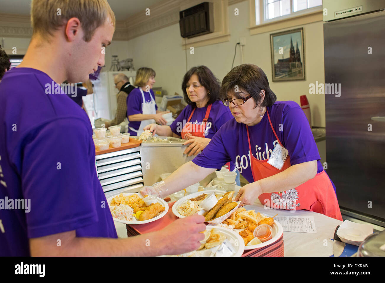 Friday Evening Fish Fry During Lent At Catholic Church Stock Photo Alamy