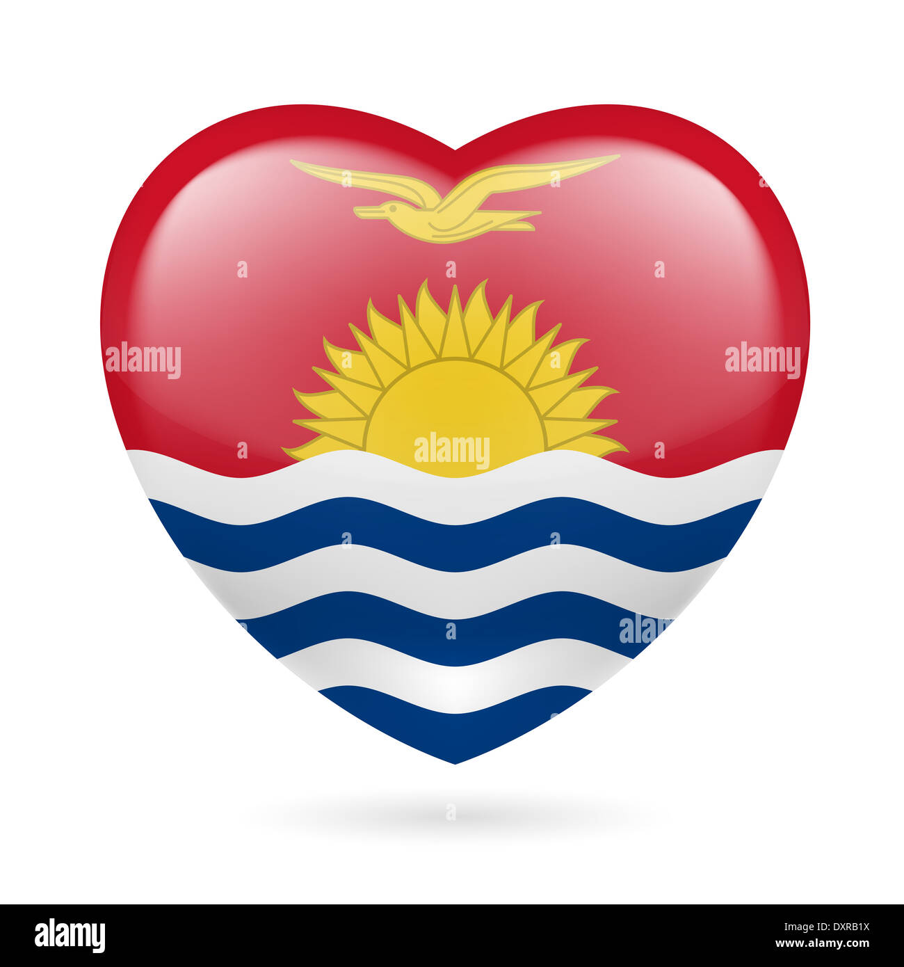 I love Kiribati. Heart with flag design Stock Photo