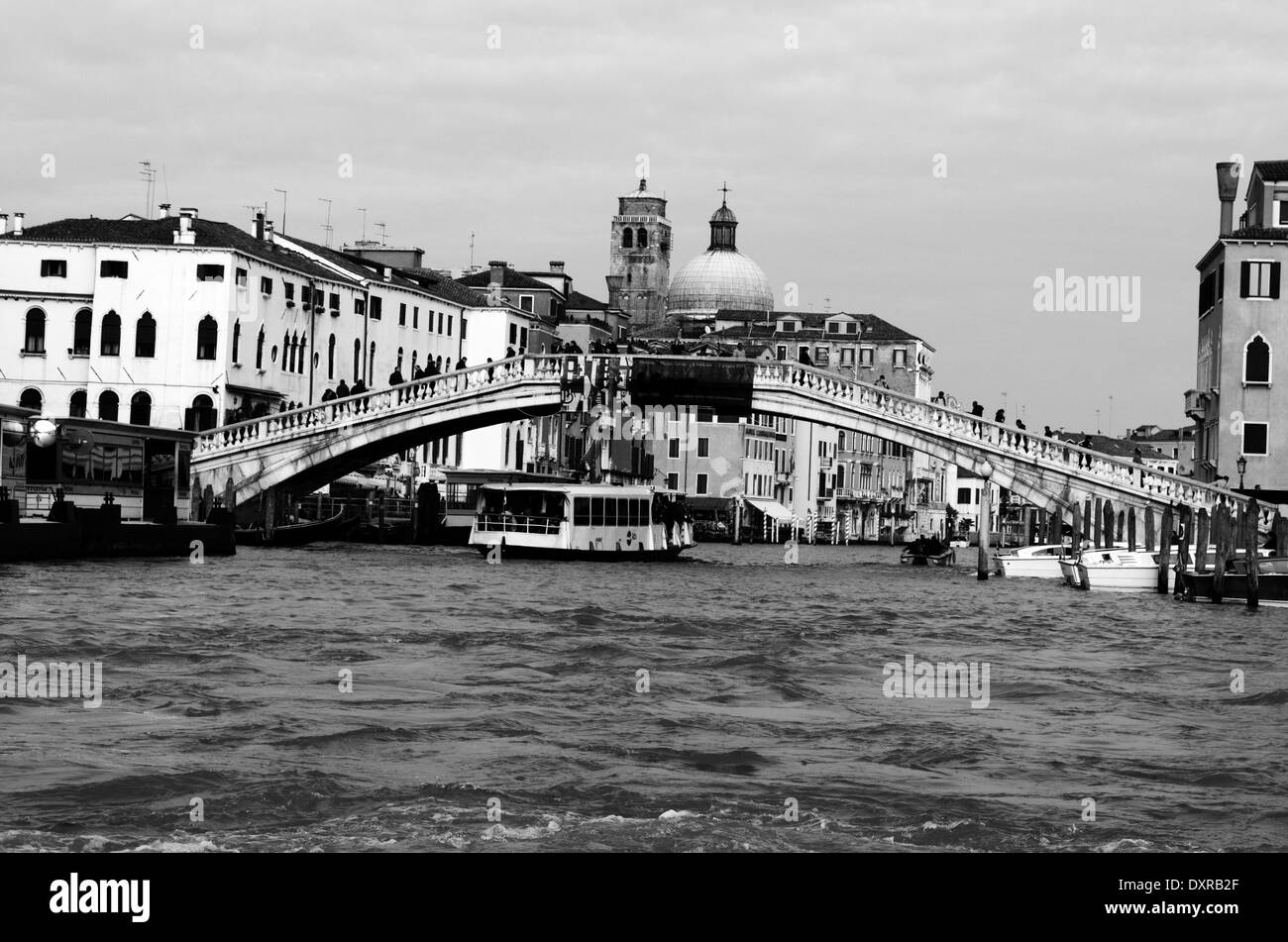 Rialto bridge at Grand Channel in Venice Stock Photo