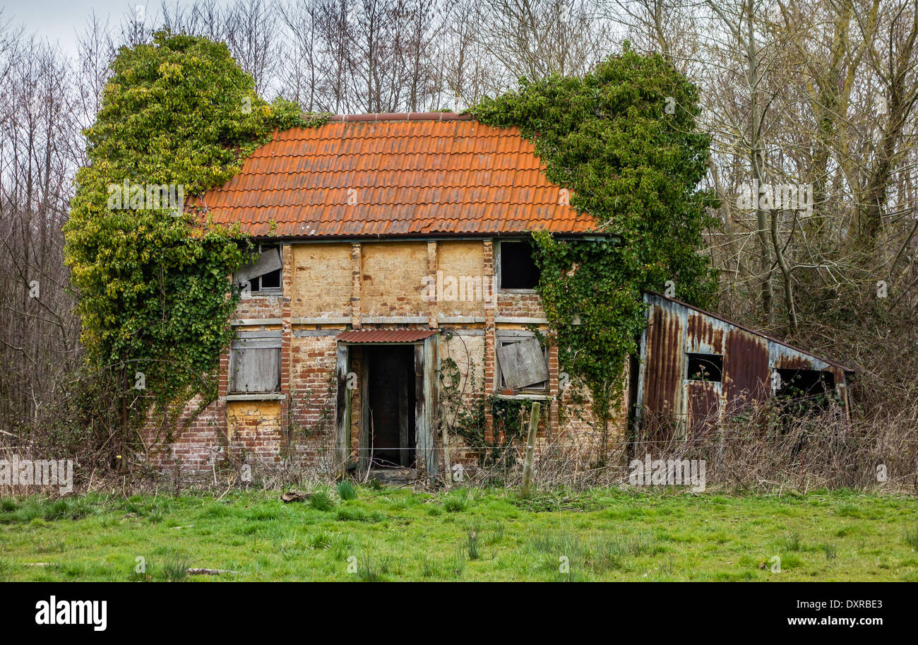 Ruined Cottage in Somerset, England, UK Stock Photo