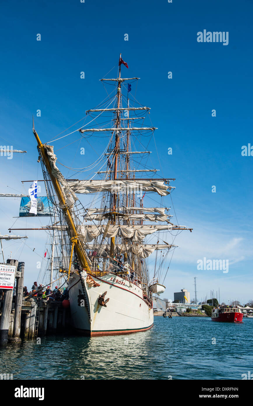 Europa tied up at Williamstown, Victoria Stock Photo