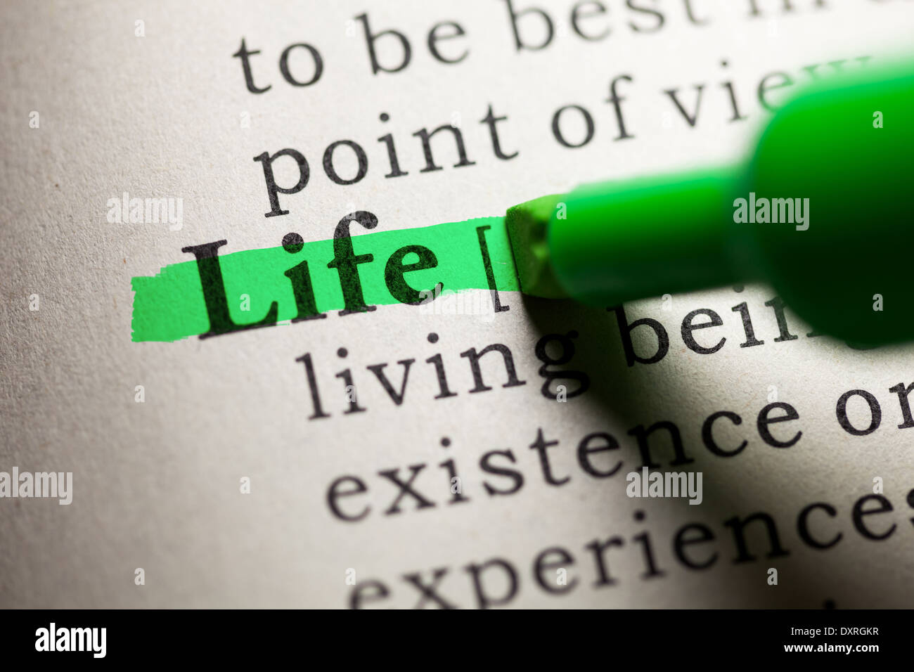 Fake Dictionary, definition of the word life Stock Photo Alamy