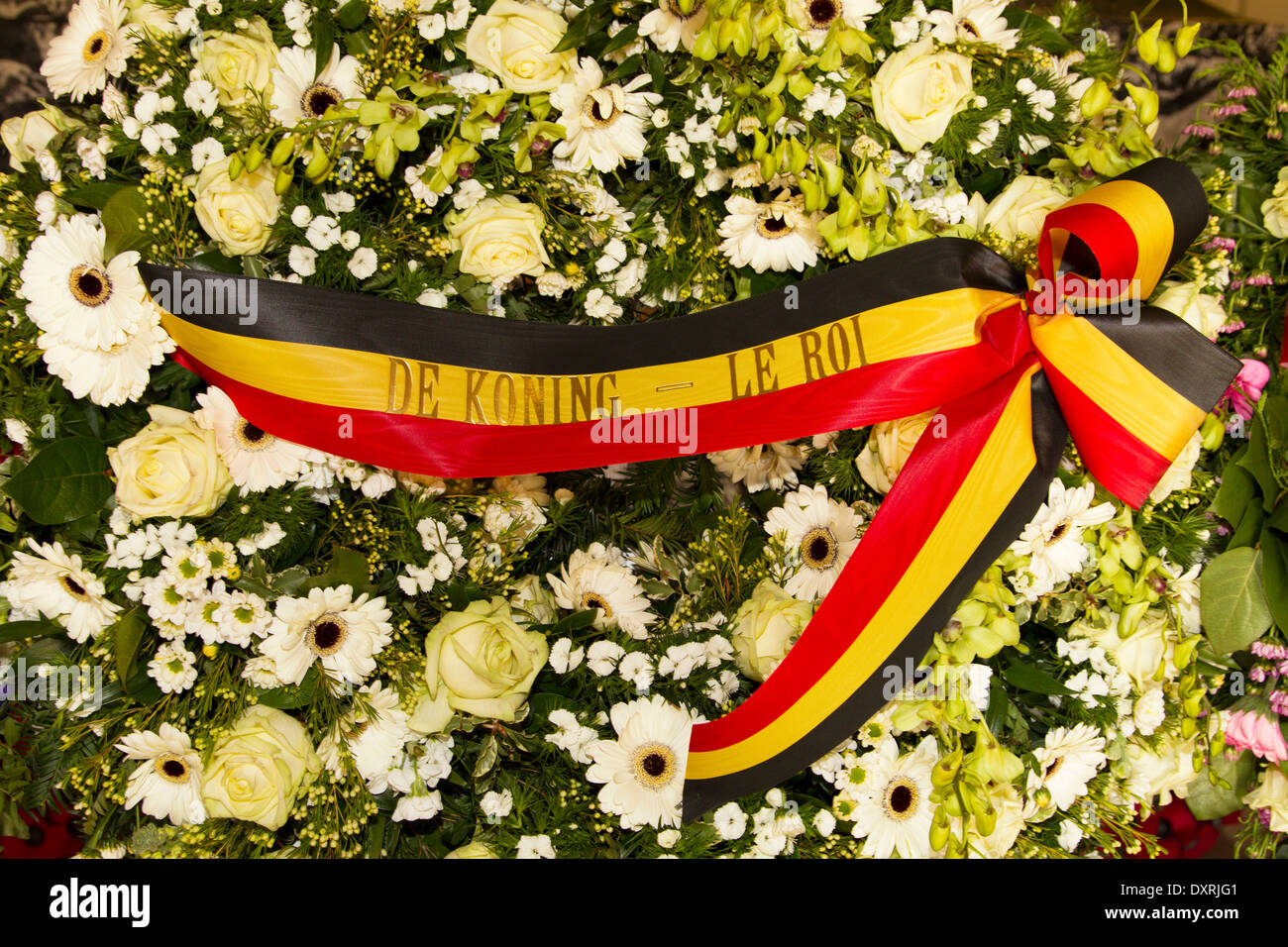 Flanders Field American Cemetery and Memorial visited by President Obama & King Filip on 26 March 2014 Stock Photo