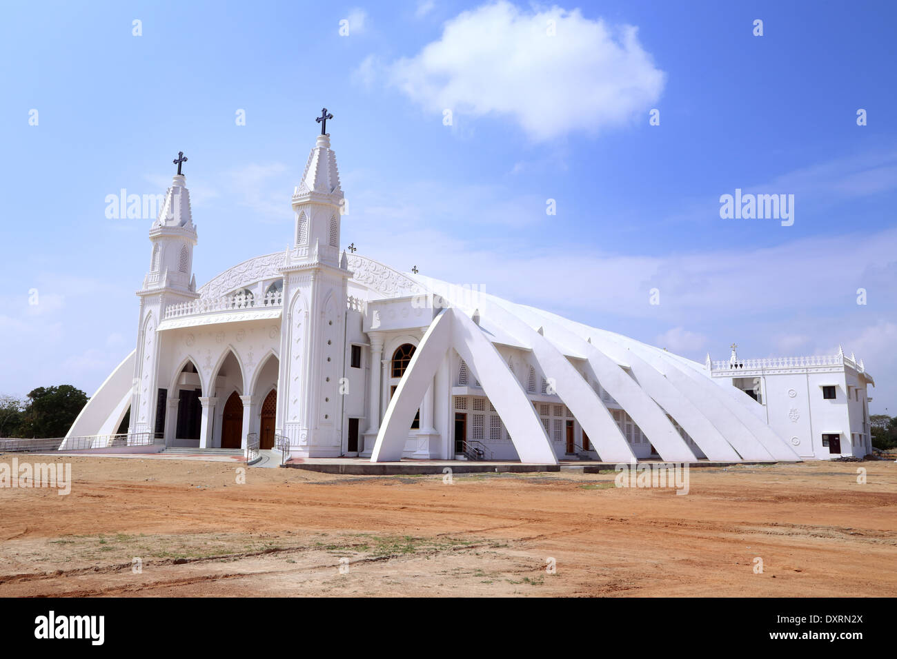 morning-star-church-our-lady-of-health-vailankanni-nagapattinam-stock