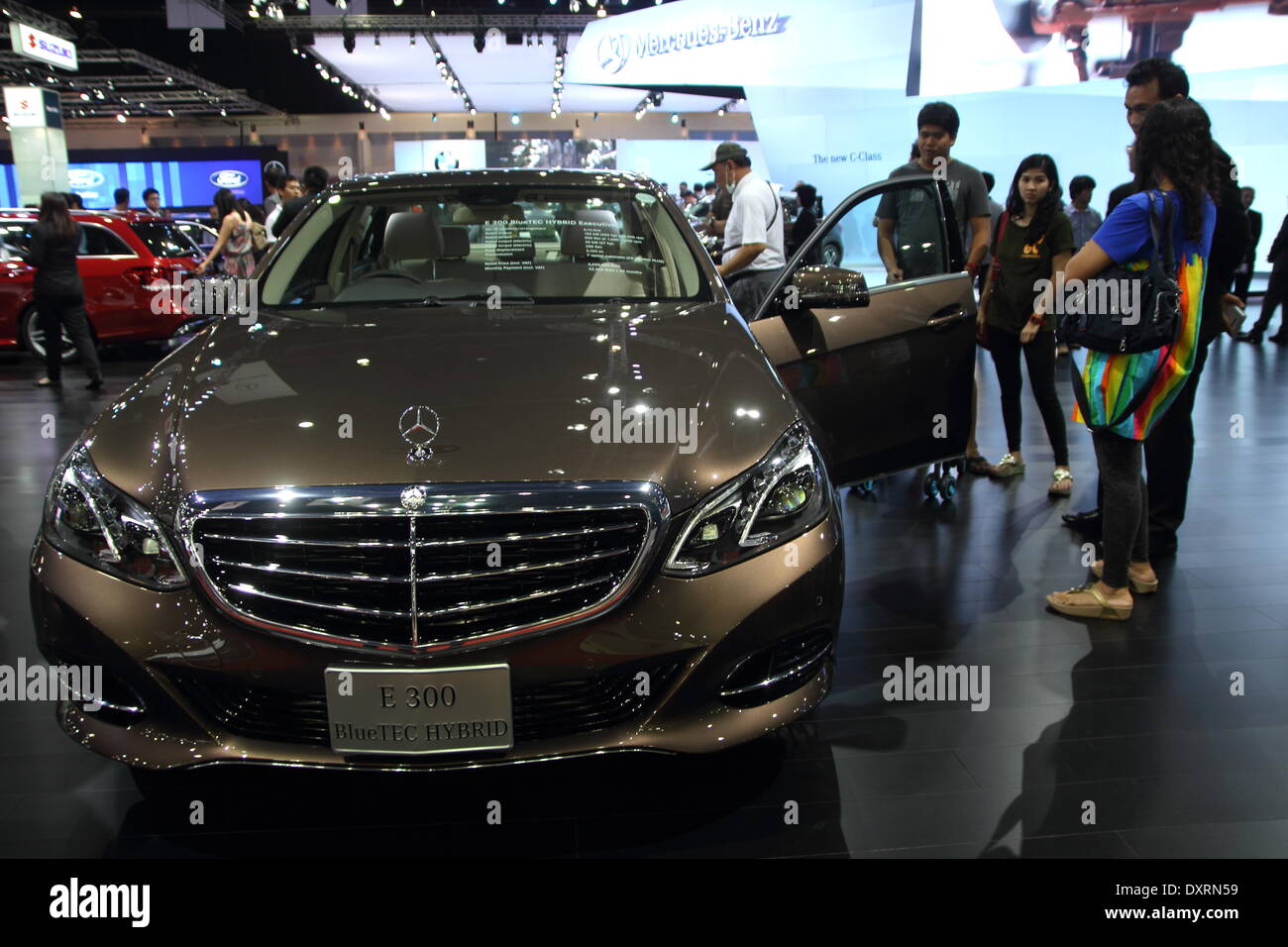 Bangkok, Thailand. 28th March 2014.  Benz E300 on display during The 35th Bangkok International Motor Show . The 35th Bangkok International Motor Show; will be held from March 26 to April 6 . Credit:  John Vincent/Alamy Live News Stock Photo