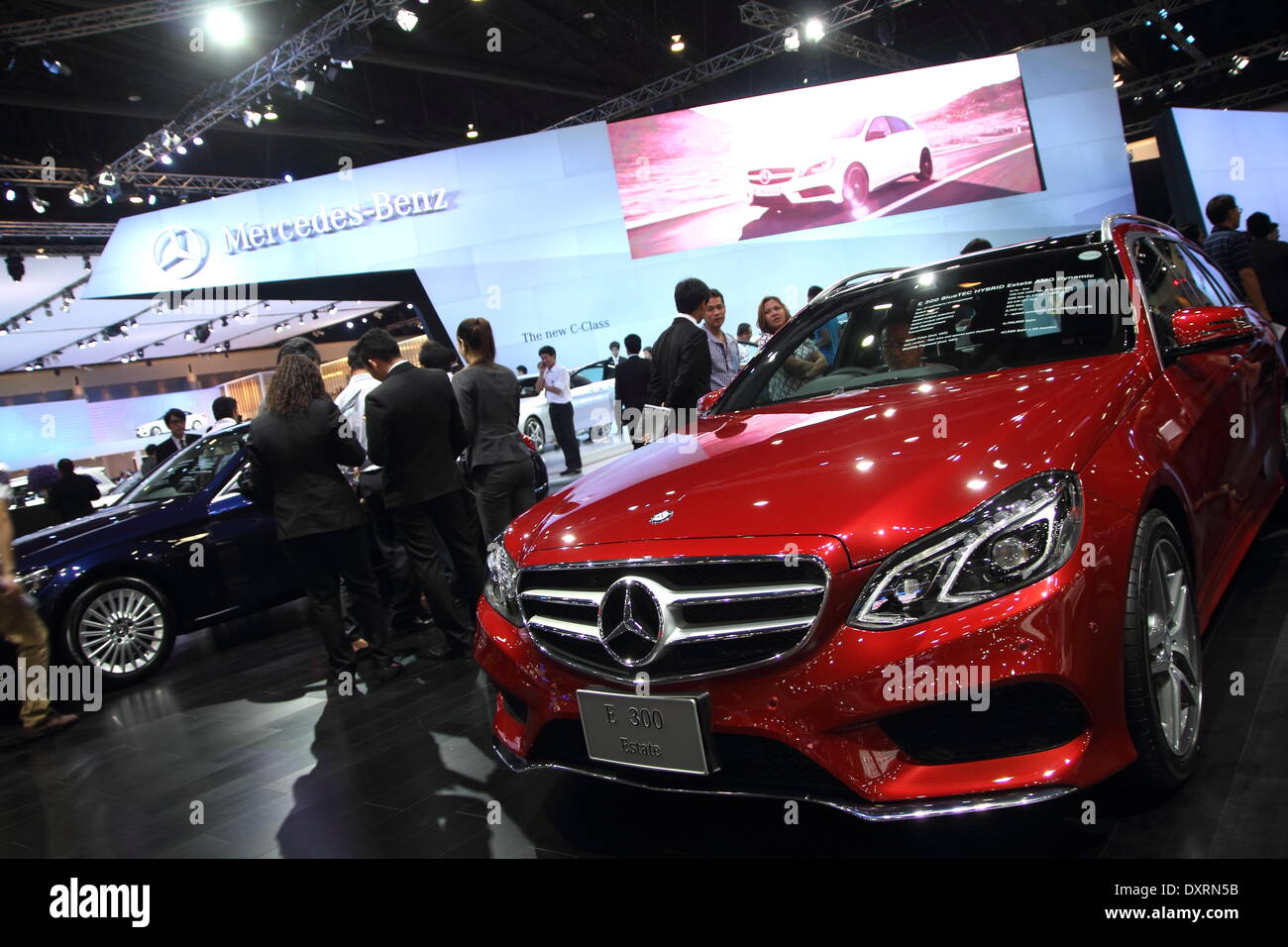 Bangkok, Thailand. 28th March 2014.  Mercedes-Benz E300 on display during The 35th Bangkok International Motor Show . The 35th Bangkok International Motor Show; will be held from March 26 to April 6 . Credit:  John Vincent/Alamy Live News Stock Photo