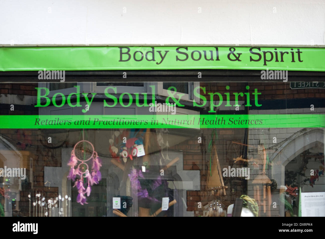 Body soul and spirit shop in Weymouth,Dorset. Stock Photo