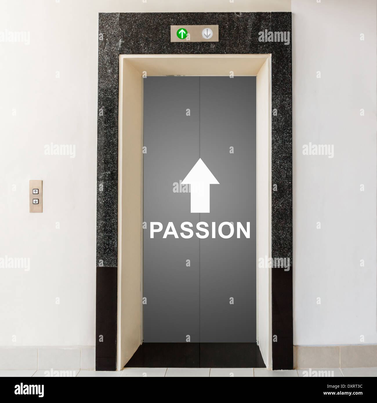 elevator with way to passion, business conceptual Stock Photo
