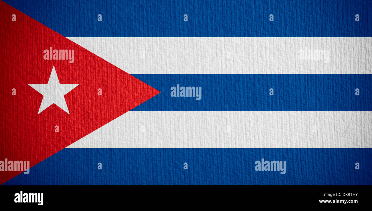 flag of Cuba or Cuban banner on paper background Stock Photo