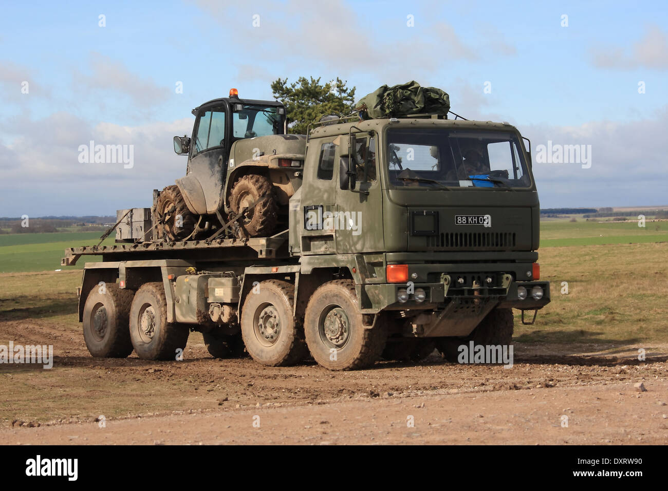 British Army Demountable Rack Offload and Pickup System (DROPS) vehicle Stock Photo