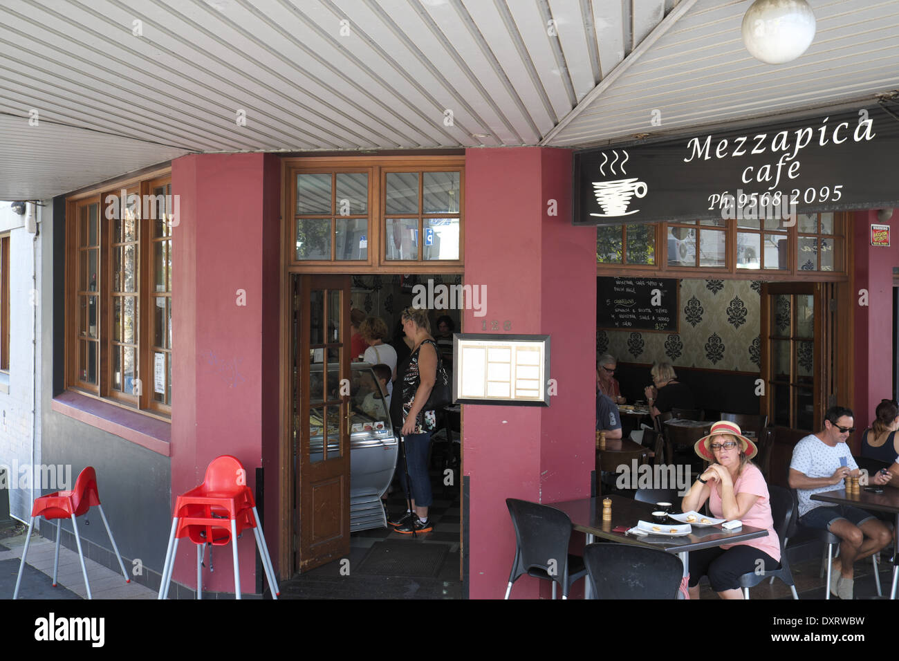 enjoying coffee at a cafe in leichhardt, in sydney's inner west Stock