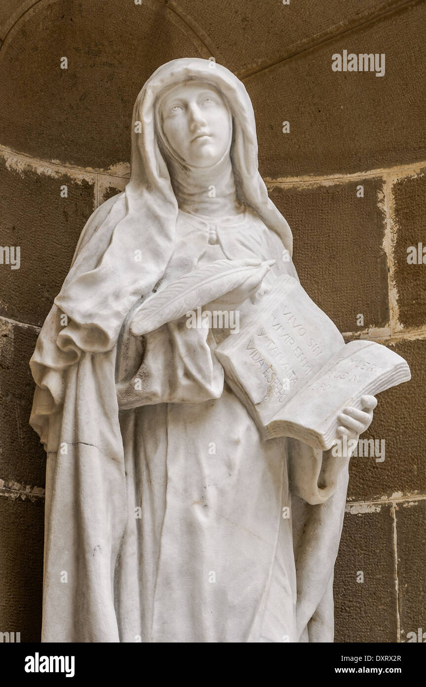 St Teresa of Avila statue, Monstserrat, Catalonia, Spain Stock Photo