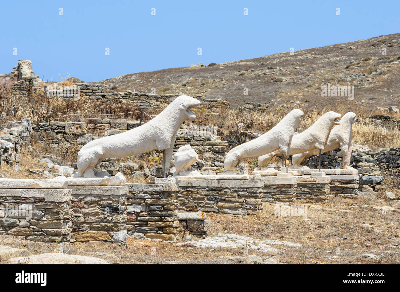 Terrace of the Lions, Delos, Cyclades, Greece Stock Photo - Alamy