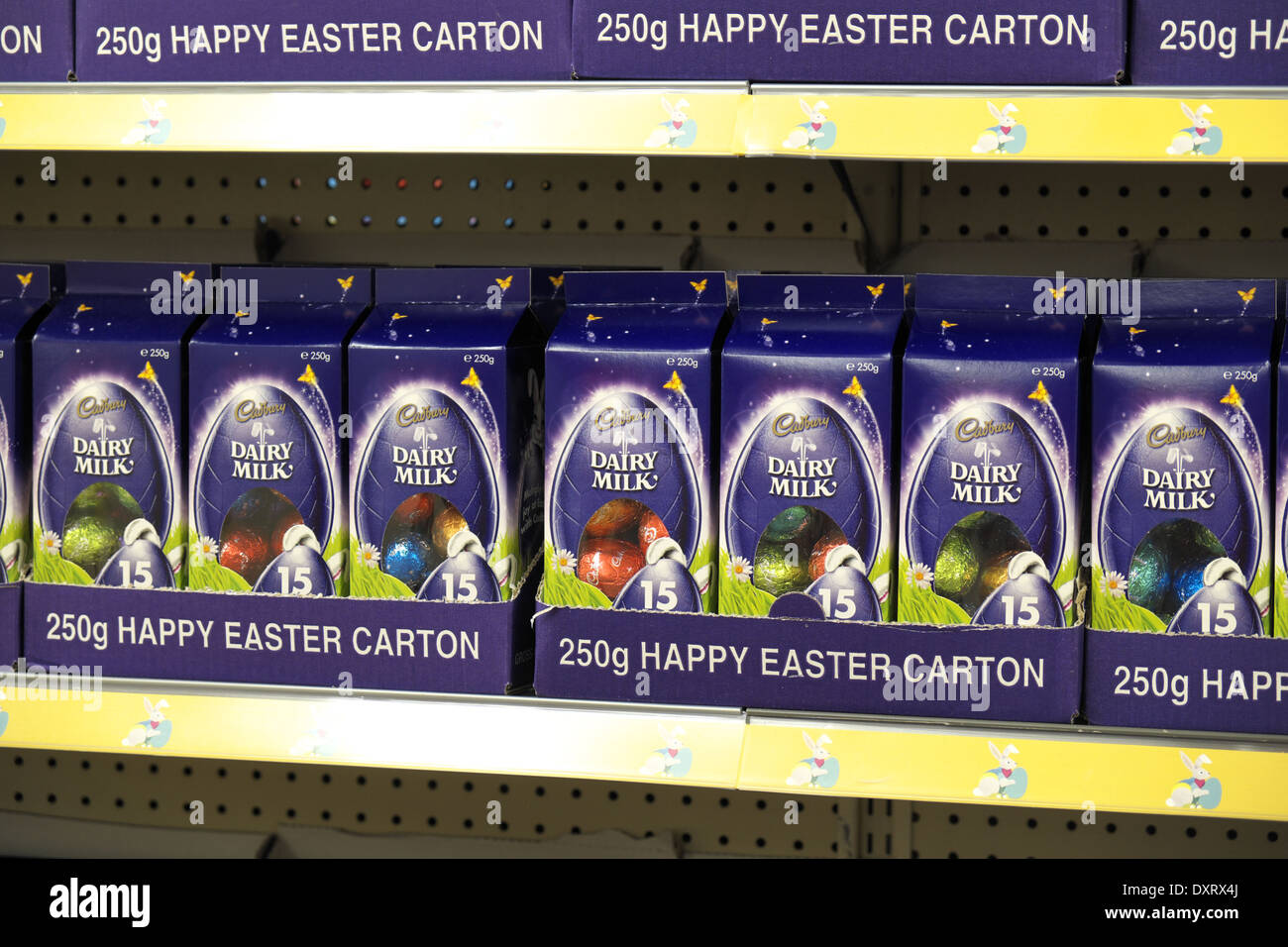 Cadbury chocolate dairy milk easter egg cartons on an australian