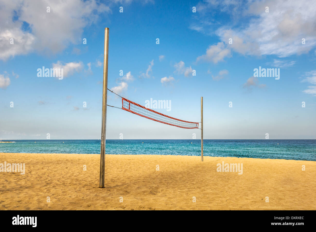 Beach volley net on the beach Stock Photo Alamy