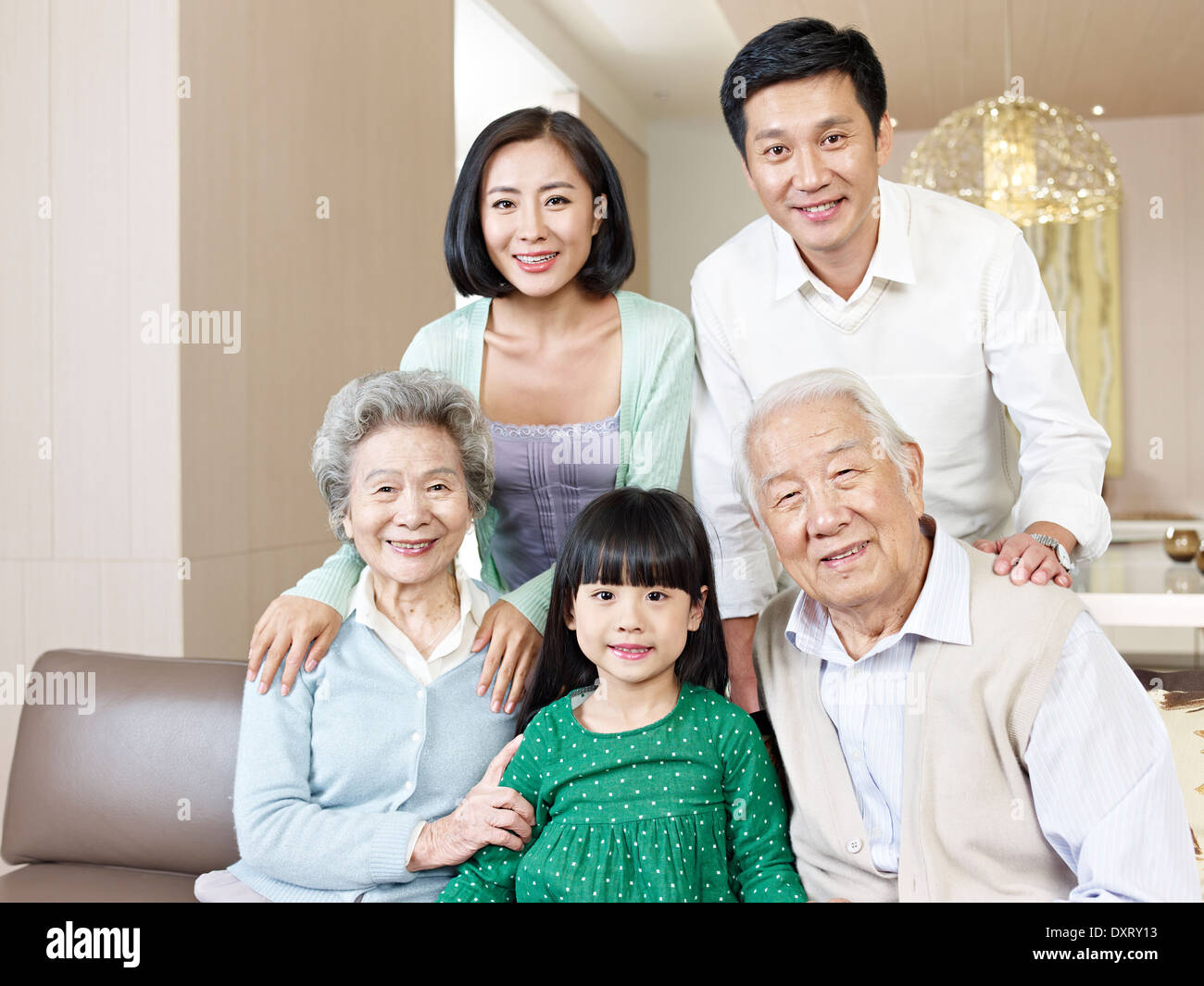 three-generation asian family Stock Photo
