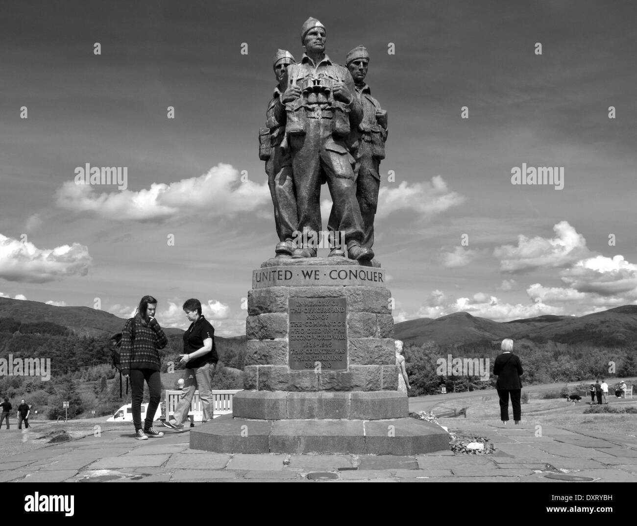 Commando Memorial Statues at Spean Bridge near Fort William Western Highlands of Scotland.United Kingdom Stock Photo