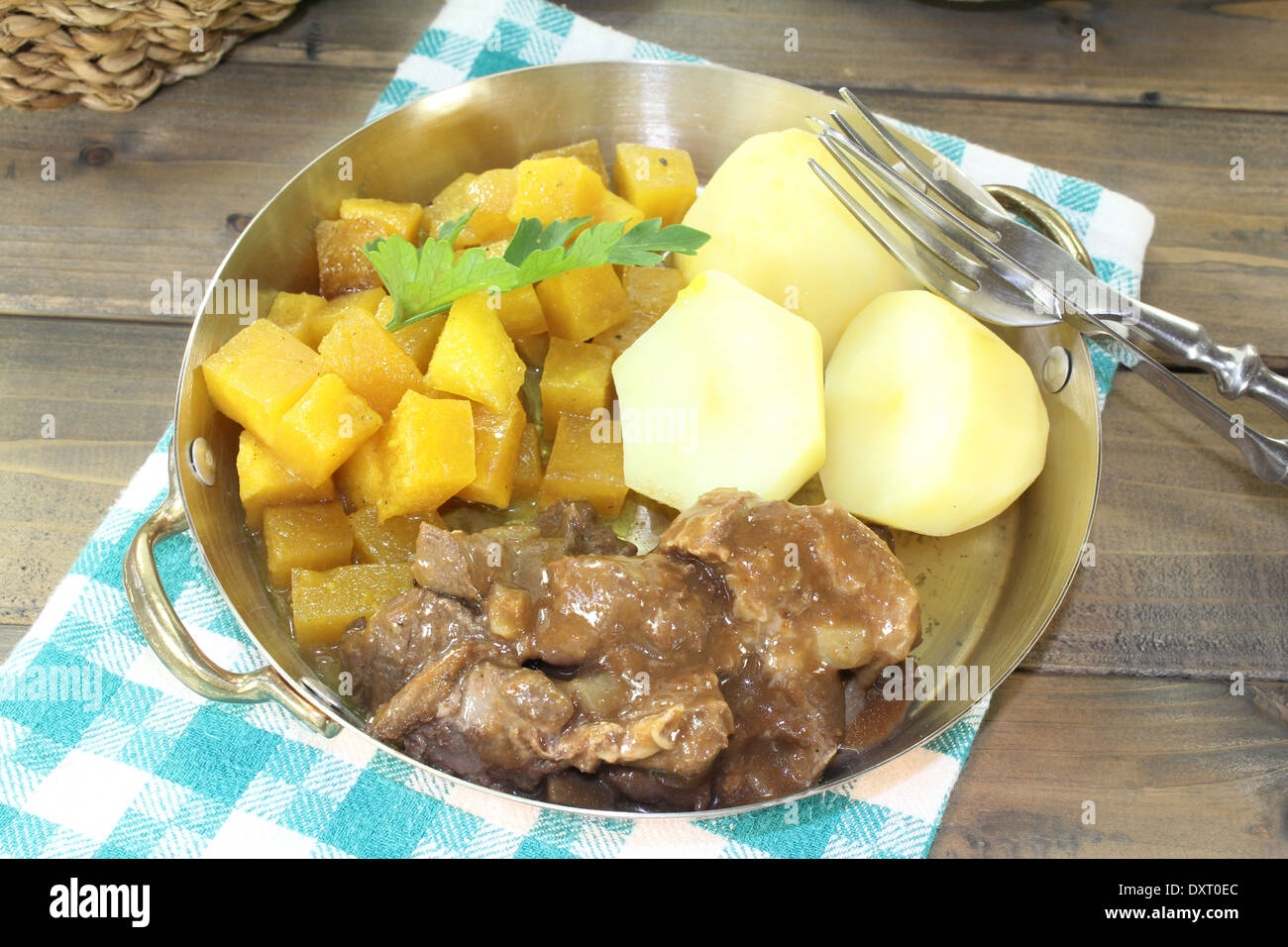 Game stew with turnips vegetables and potatoes Stock Photo Alamy