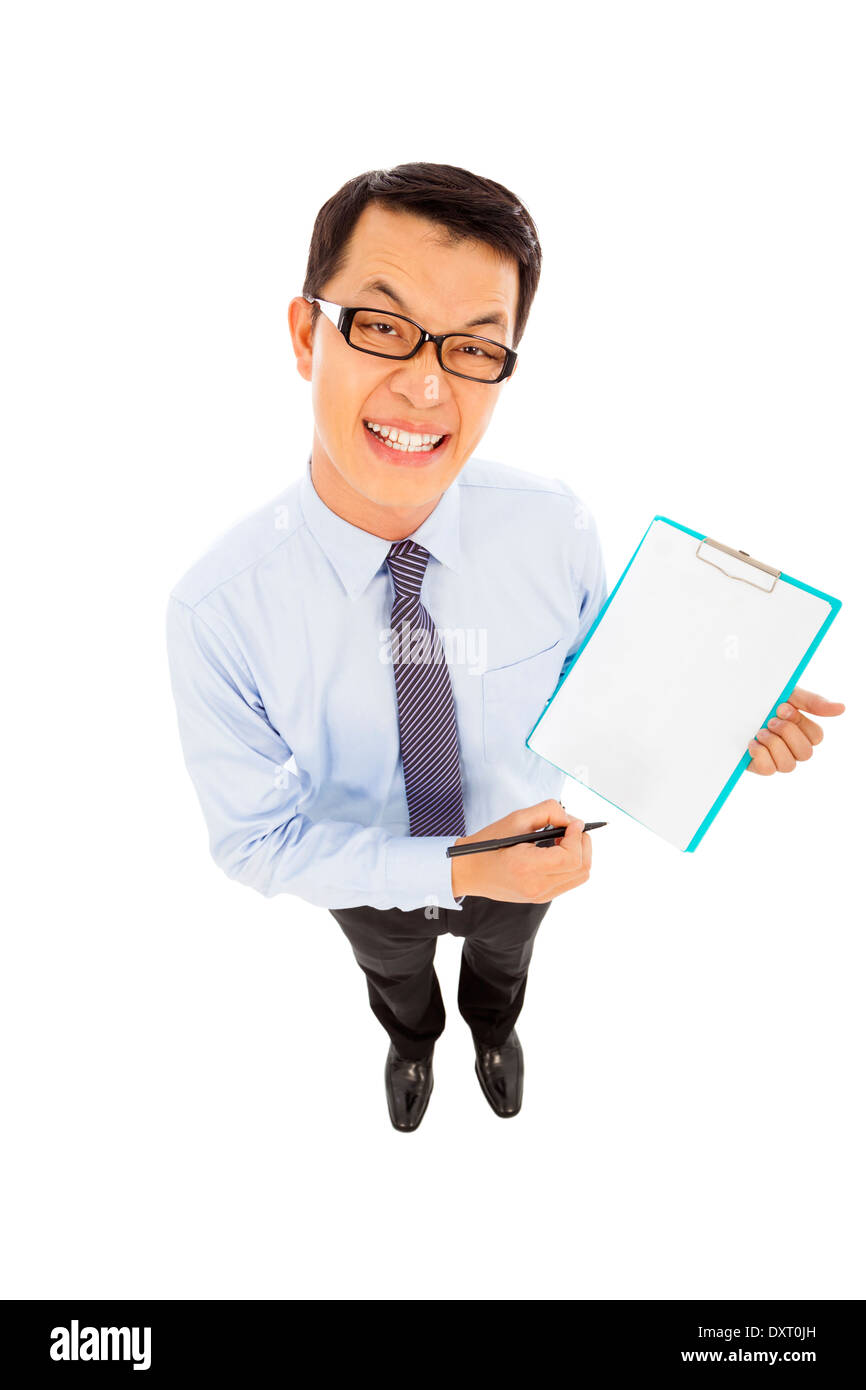 professional businessman hold a record document Stock Photo