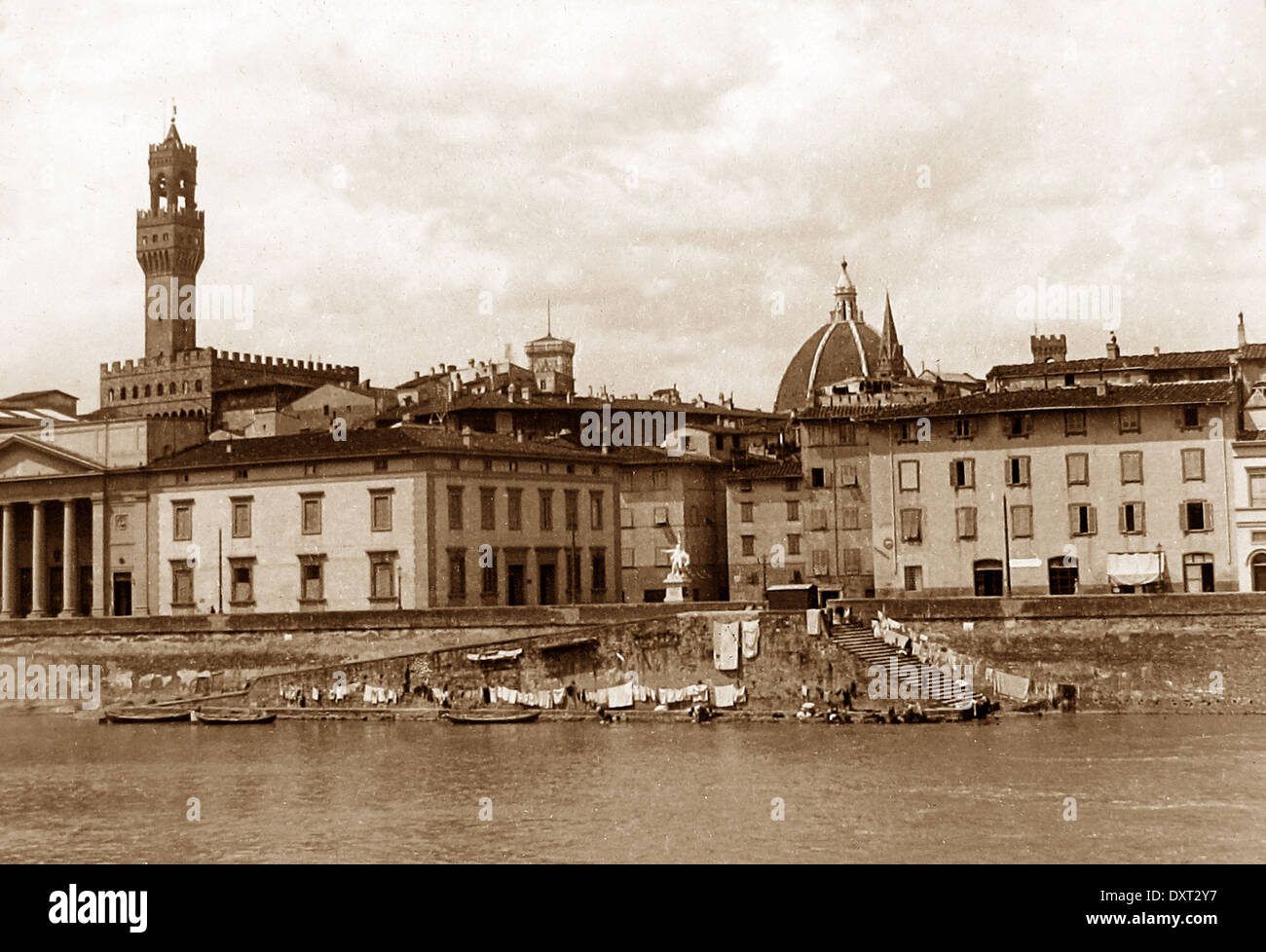 Public laundry Florence Italy early 1900s Stock Photo Alamy