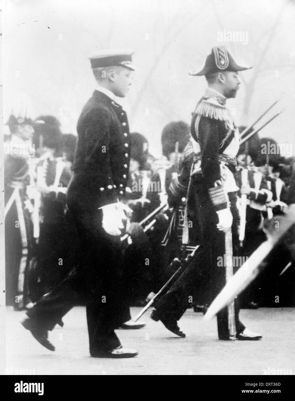 King V and H.R.H. the Duke of Cornwall in the funeral Stock