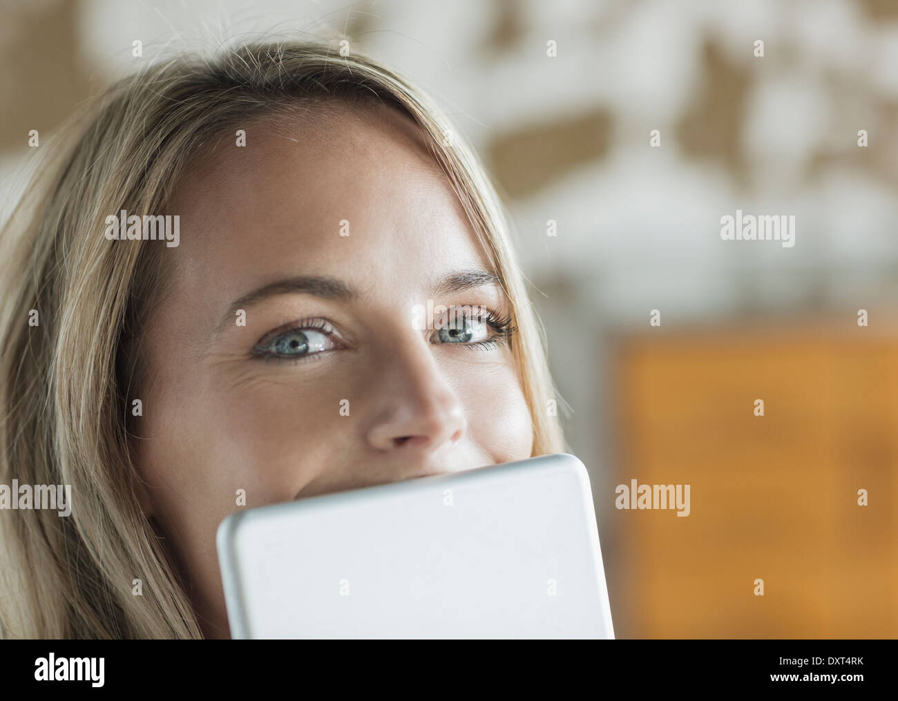 Woman behind computer hi-res stock photography and images - Alamy