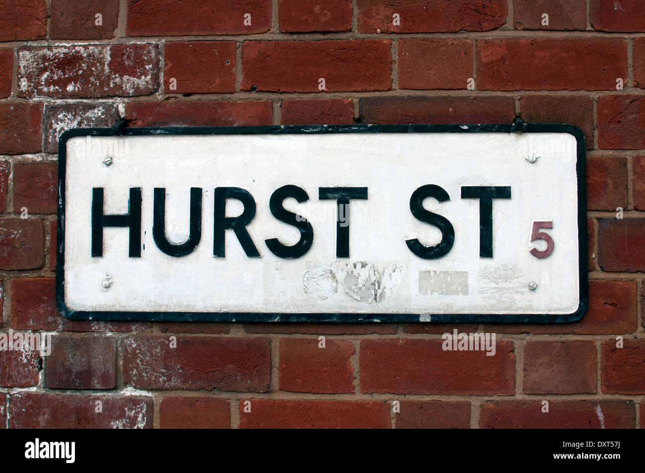 Gay Village, Birmingham, UK. Hurst Street sign. Stock Photo