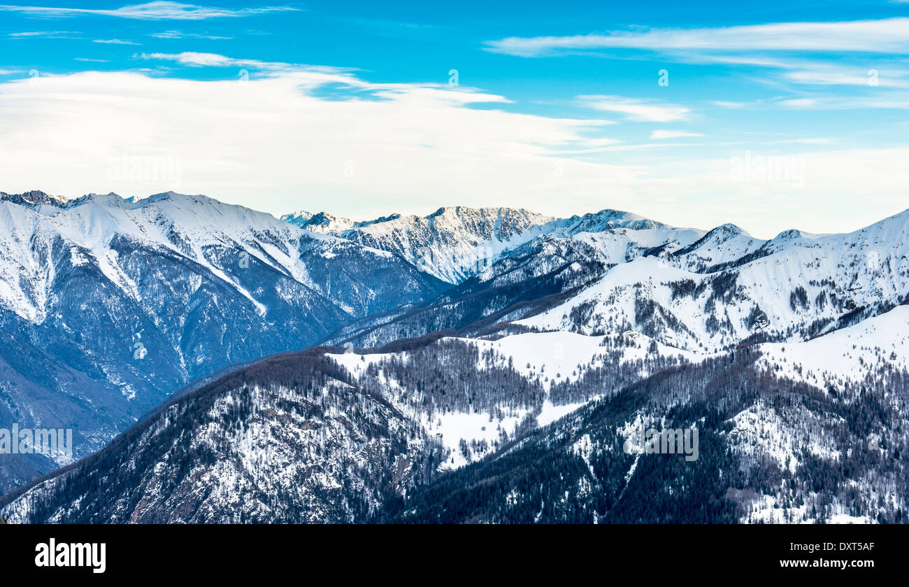 French Alps in Auron, South of France Stock Photo
