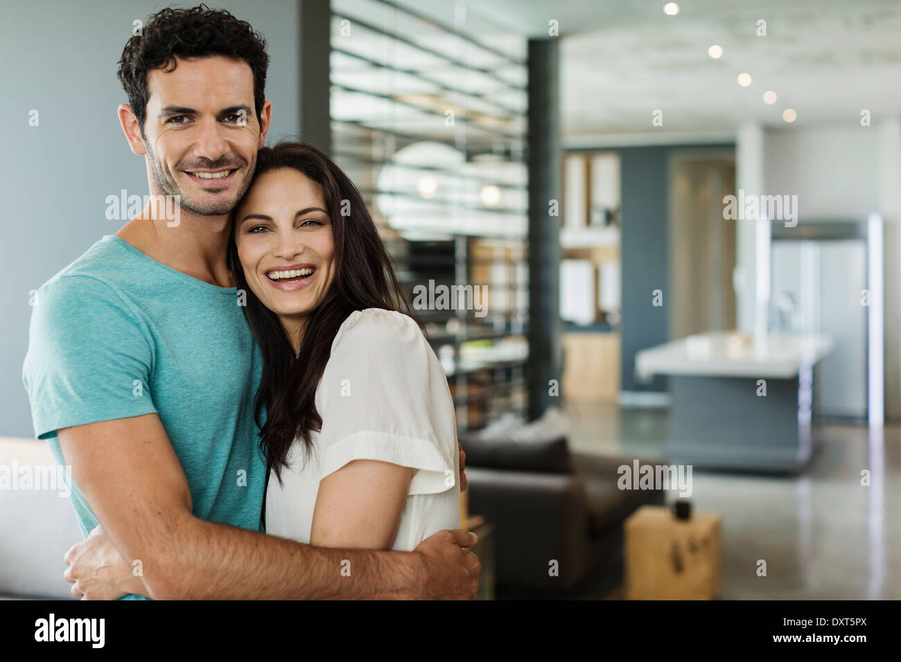 Portrait happy couple home hi-res stock photography and images - Alamy