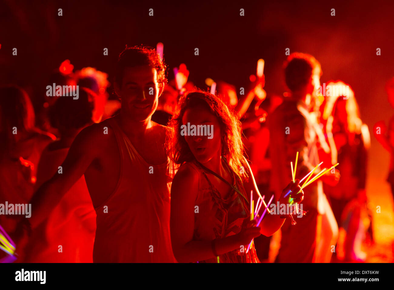 Couple dancing at music festival Stock Photo