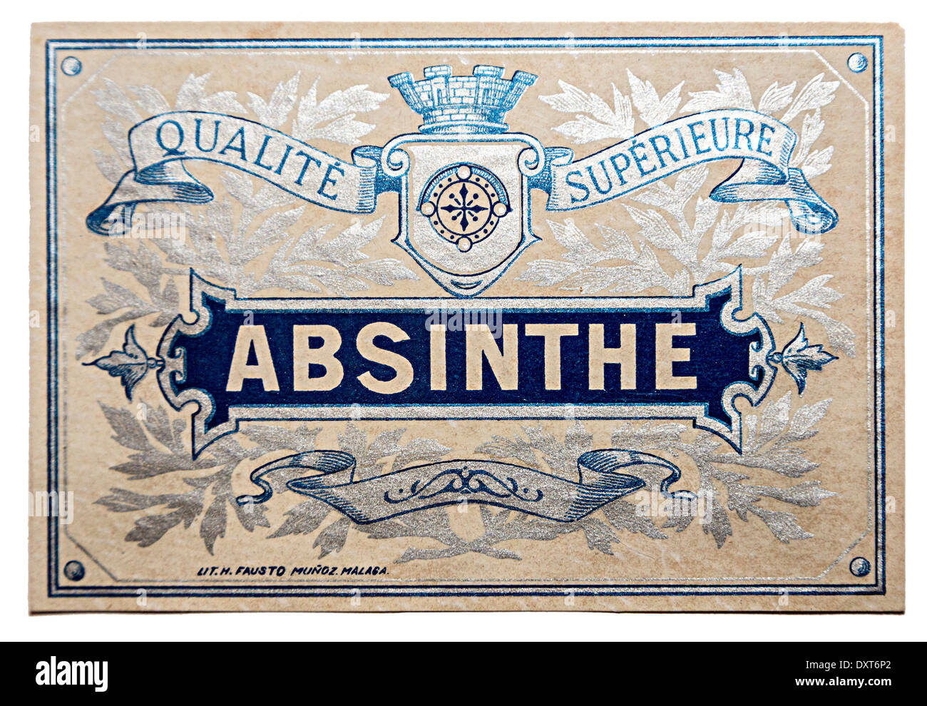 Absinthe label Canary Islands, Spain Stock Photo