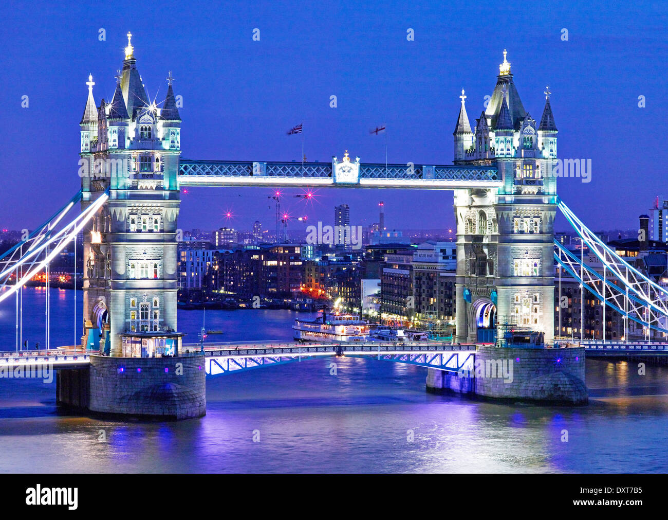 Tower Bridge At Night London Stock Photo - Alamy