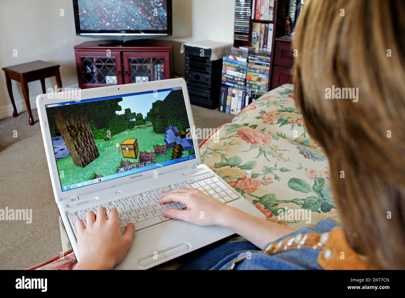 boy playing minecraft