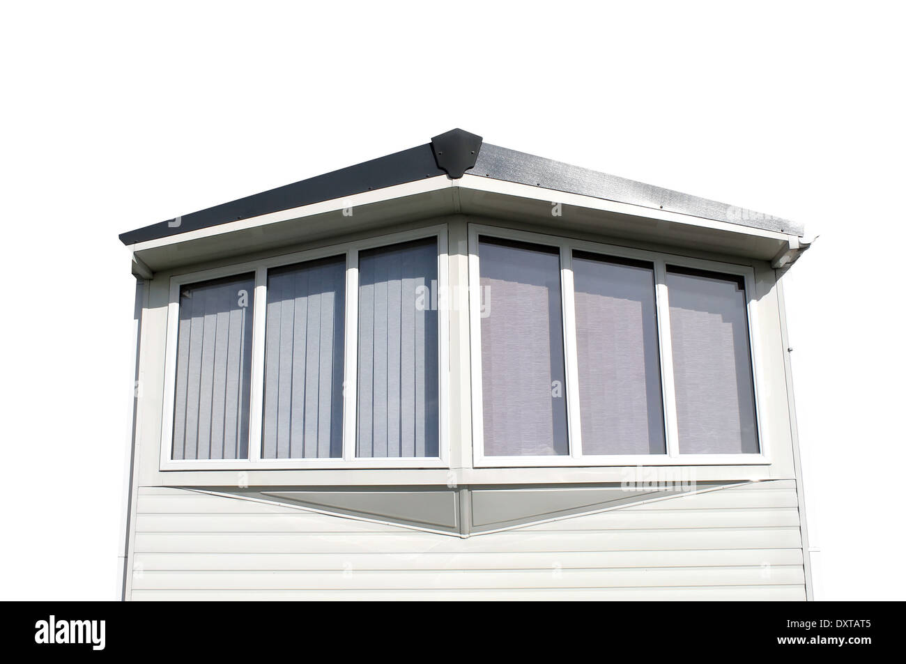 Isolated modern caravan with clipping path. Stock Photo