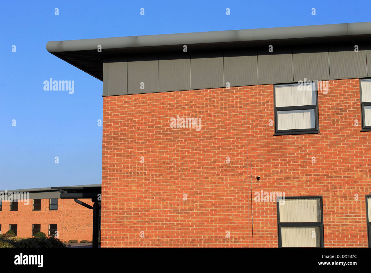 Side view of modern office building on modern business park Stock Photo