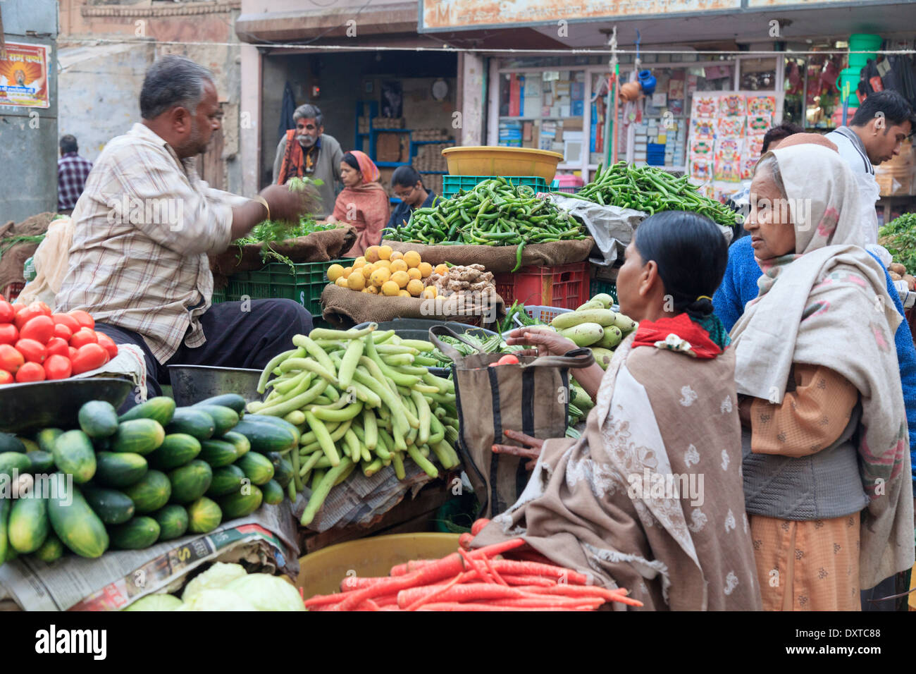 India, Rajasthan, Bikaner, Old Town, Local Market Stock Photo