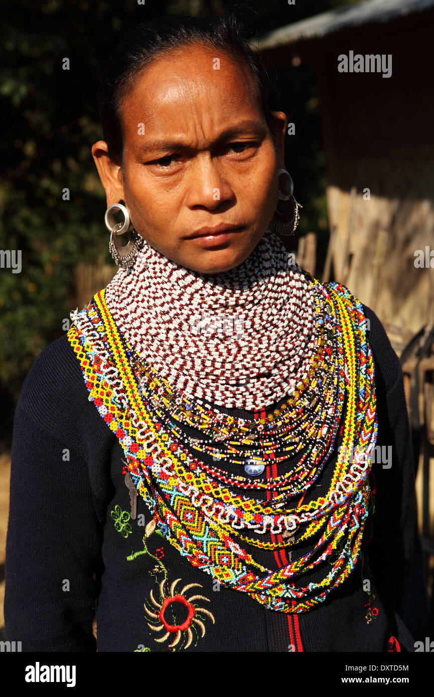 A woman of the Tripura tribe in the Bandarban region of Bangladesh. Stock Photo