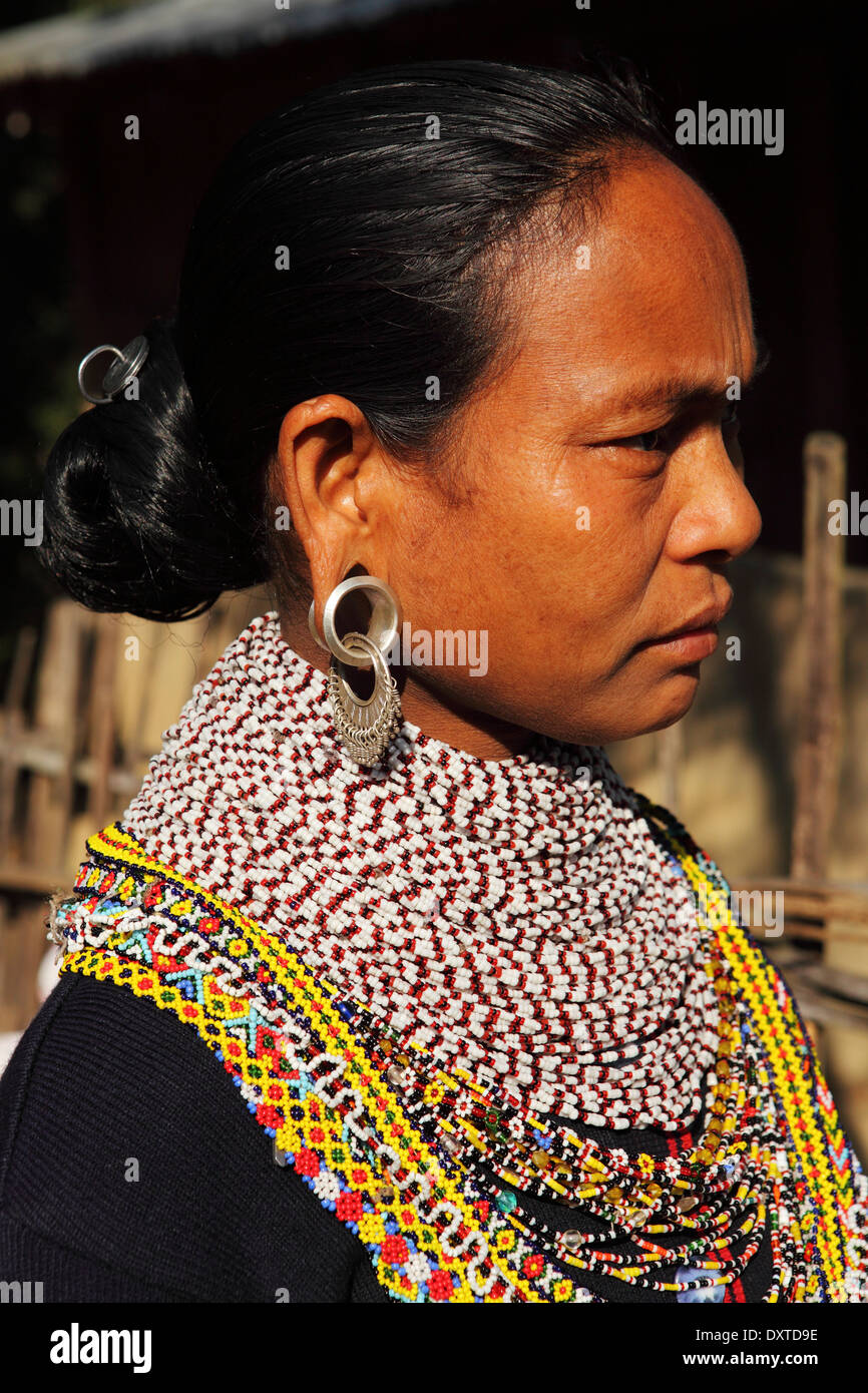 A woman of the Tripura tribe in the Bandarban region of Bangladesh. Stock Photo