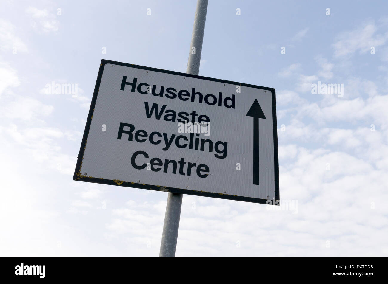 Household waste recycling centre sign Stock Photo