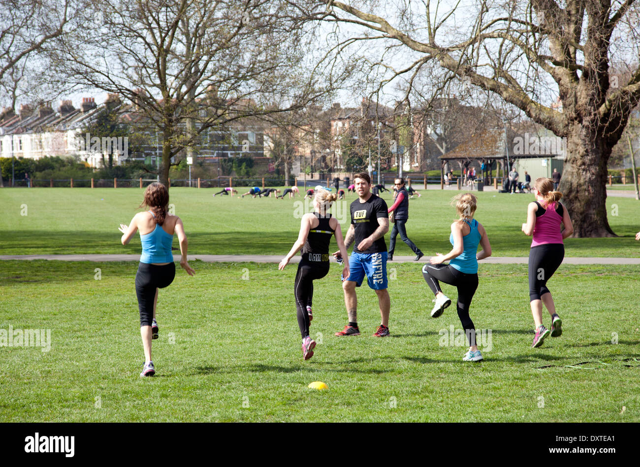 Eel Brook Common With Tuf Urban Fitness Group in Fulham SW6 London UK