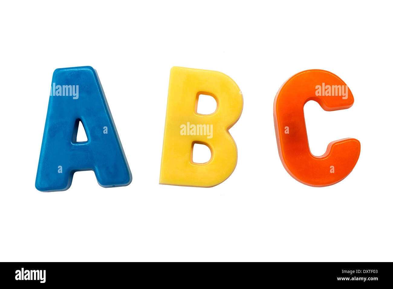 Letter magnets A B C isolated on white Stock Photo